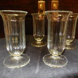 Vintage Soda Fountain Sundae Glasses Parfait Glasses Set of 5